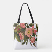 Vintage Rozen Mooie Roze Botanisch Tote Bag (Achterkant)