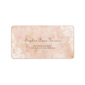 Vintage Rozen Oude papieren bruiloft Etiket (Voorkant)