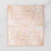 Vintage Rozen Oude papieren bruiloft Plaatskaartje (Buitenkant ongevouwen)