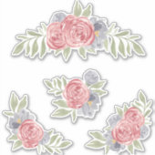 Vintage Rozen stelsticker Sticker (Voorkant)