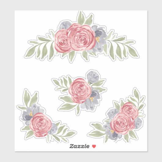 Vintage Rozen stelsticker Sticker (Vel)