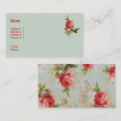 Vintage Rozen Visitekaartje (Voorkant / Achterkant)