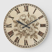 Vintage Rozen Wandklok (Voorkant)