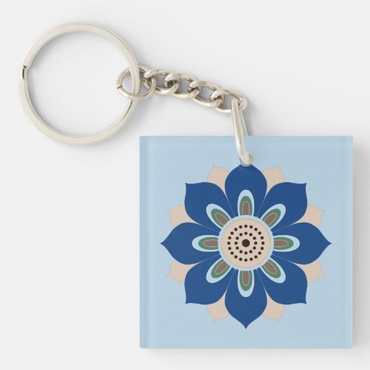 vintage rozetpatroon ontwerp magneten sleutelhanger (Voorkant)