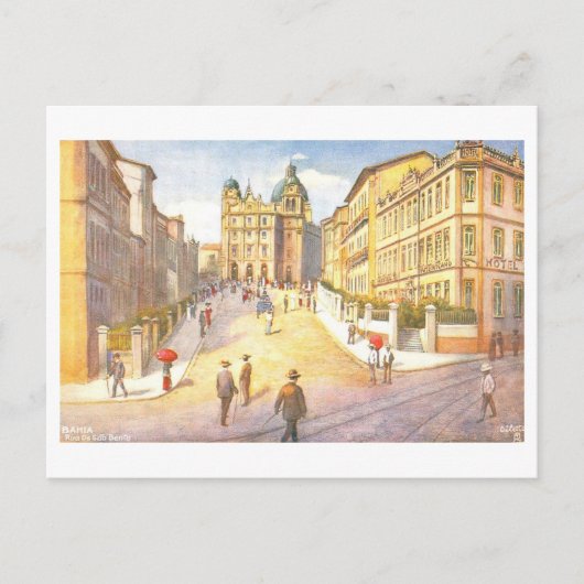 Vintage Rua de Sao Bento, Bahia, Brazil Briefkaart (Voorkant)