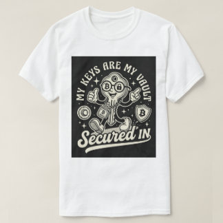 Vintage Rubber Slang Key Mascotte Bitcoin T-Shirt