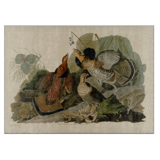 Vintage Ruffed Grouse Audubon Snijplank (Voorkant)