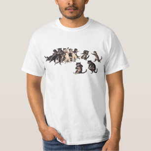vintage rugby het spelen kattent-shirt t-shirt