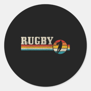 Vintage Rugby Speler Sport Retro Mannen Jongens Vo Ronde Sticker