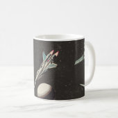 vintage ruimteschip patroon koffiemok (Voorkant rechts)