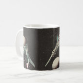 vintage ruimteschip patroon koffiemok (Voorkant links)
