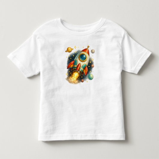 Vintage Ruimteschip T-Shirt voor Kinderen (Voorkant)