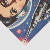 Vintage Ruimtevrouw Tissuepapier (Detail)