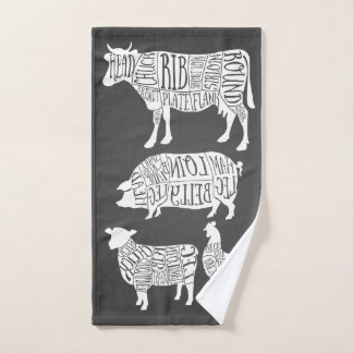 Vintage Rundvlees Varkensvlees Kip Slager Vlees Sn Handdoek