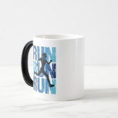 Vintage Runner Girl - Run Run Run Magische Mok (Voorkant links)