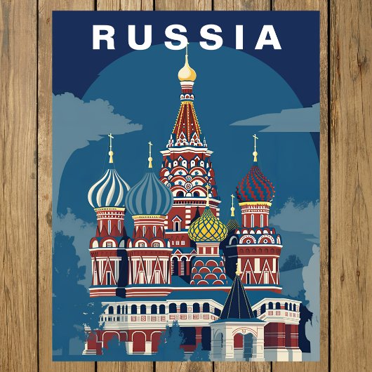 Vintage Russia Retro Cathedral Domes  Briefkaart