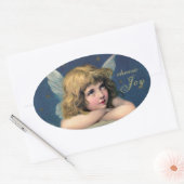 Vintage Rustende Engel - Kies Vreugde - Ovale Stic Sticker (Envelop)