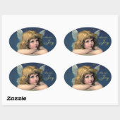 Vintage Rustende Engel - Kies Vreugde - Ovale Stic Sticker (Vel)