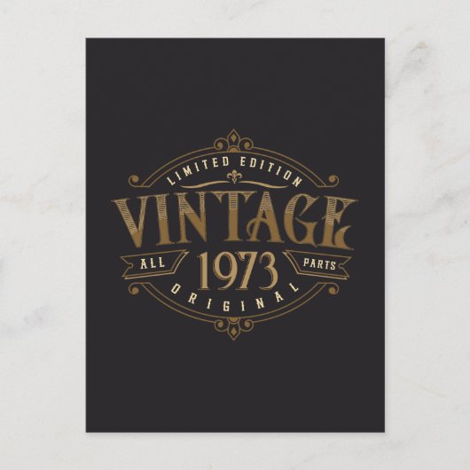 Vintage Rustic 1973 Briefkaart (Voorkant)