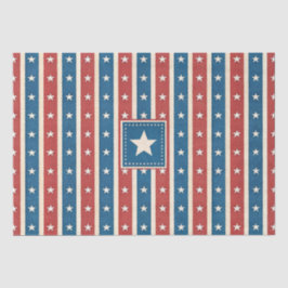 Vintage Rustic Americana Sterren en Strepen Patrio Tissuepapier