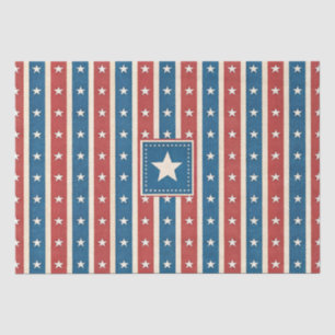 Vintage Rustic Americana Sterren en Strepen Patrio Tissuepapier