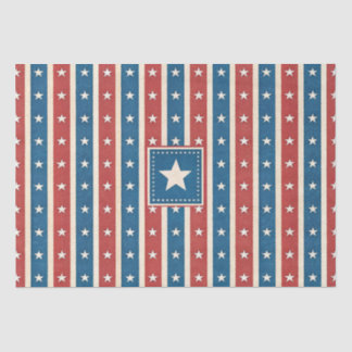 Vintage Rustic Americana Sterren en Strepen Patrio Tissuepapier