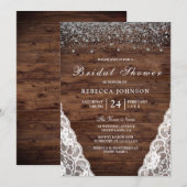 Vintage Rustic Barn Wood Lace Vrijgezellenfeest In Kaart (Voorkant / Achterkant)