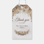 Vintage Rustic Beige Golden Roos Cadeaulabel (Achterkant)
