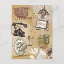 Vintage Rustic Briefkaart Journal Stickers