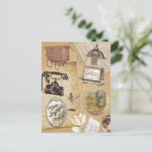 Vintage Rustic Briefkaart Journal Stickers (Staand voorkant)