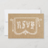 Vintage Rustic Burlap Wedding RSVP (Voorkant)