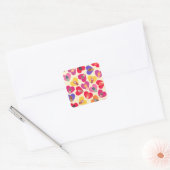 Vintage Rustic Cat Paw Print Love Vierkante Sticker (Envelop)