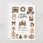 Vintage Rustic Christmas Feestdagenkaart (Voorkant)