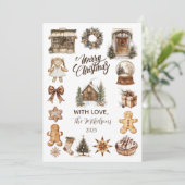 Vintage Rustic Christmas Feestdagenkaart (Staand voorkant)