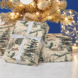 Vintage Rustic Christmas Holiday Cadeaupapier