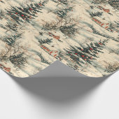 Vintage Rustic Christmas Holiday Cadeaupapier (Hoek)