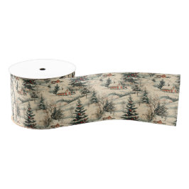 Vintage Rustic Christmas Holiday Grosgrain Lint