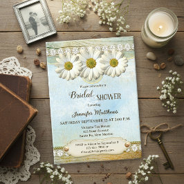 Vintage Rustic Country Daisy Bridal Shower  Kaart