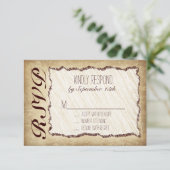 Vintage Rustic Country Wedding RSVP-kaarten RSVP Kaartje (Staand voorkant)