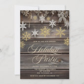 Vintage Rustic Country Wood Holiday Party Kaart (Voorkant)