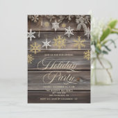Vintage Rustic Country Wood Holiday Party Kaart (Staand voorkant)