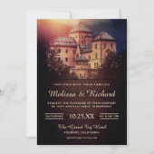 Vintage Rustic Fairytale Castle Wedding Invitation Kaart (Voorkant)