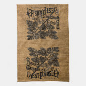 Vintage Rustic Faux Burlap Parsley Herb Sack Theedoek (Verticaal)
