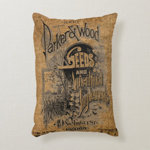 Vintage Rustic Faux Burlap Seed Bag Sjabloon Accent Kussen