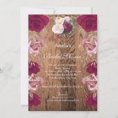 Vintage Rustic Flora Rood Roze Vrijgezellenfeest Kaart (Voorkant)