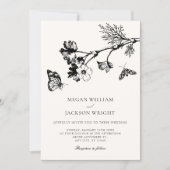 Vintage rustic floral branch wedding kaart (Voorkant)