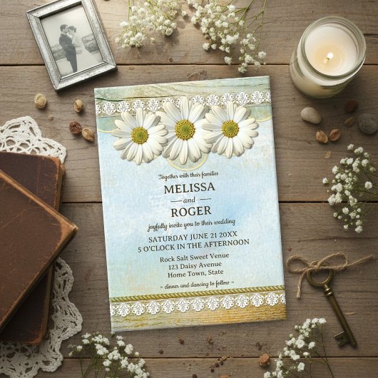 Vintage Rustic Floral Country Wedding Kaart
