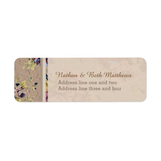 Vintage Rustic Floral Etiket (Voorkant)