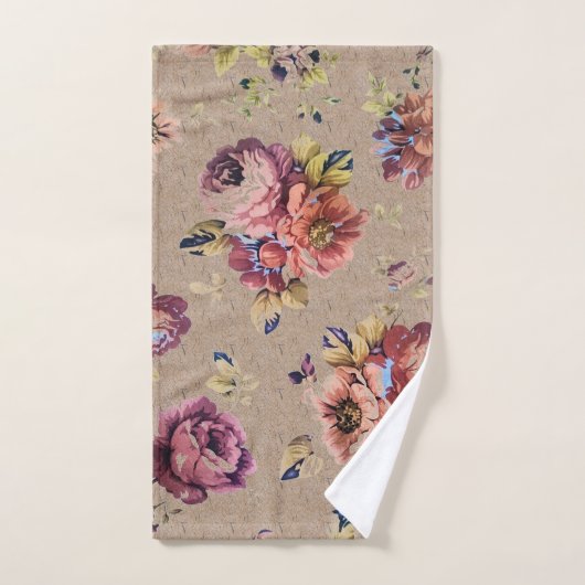 Vintage Rustic Floral Handdoek (Handdoek)