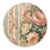 Vintage Rustic Floral Keramische Knop (Voorkant)